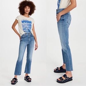 MOTHER The Tripper Ankle Fray Jeans In “We The Animals” Blue Wash 🌊